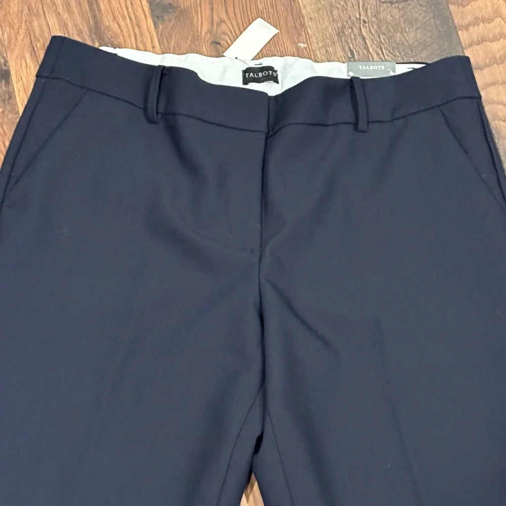TALBOTS NWT NAVY HAMPSHIRE STRAIGHT ANKLE PANTS SIZE 14 - Picture 6 of 14